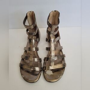 Jimmy Choo Metallic Studded Mirror Nix Gladiator Pre-owned Sandal US 8.5/EU 39
